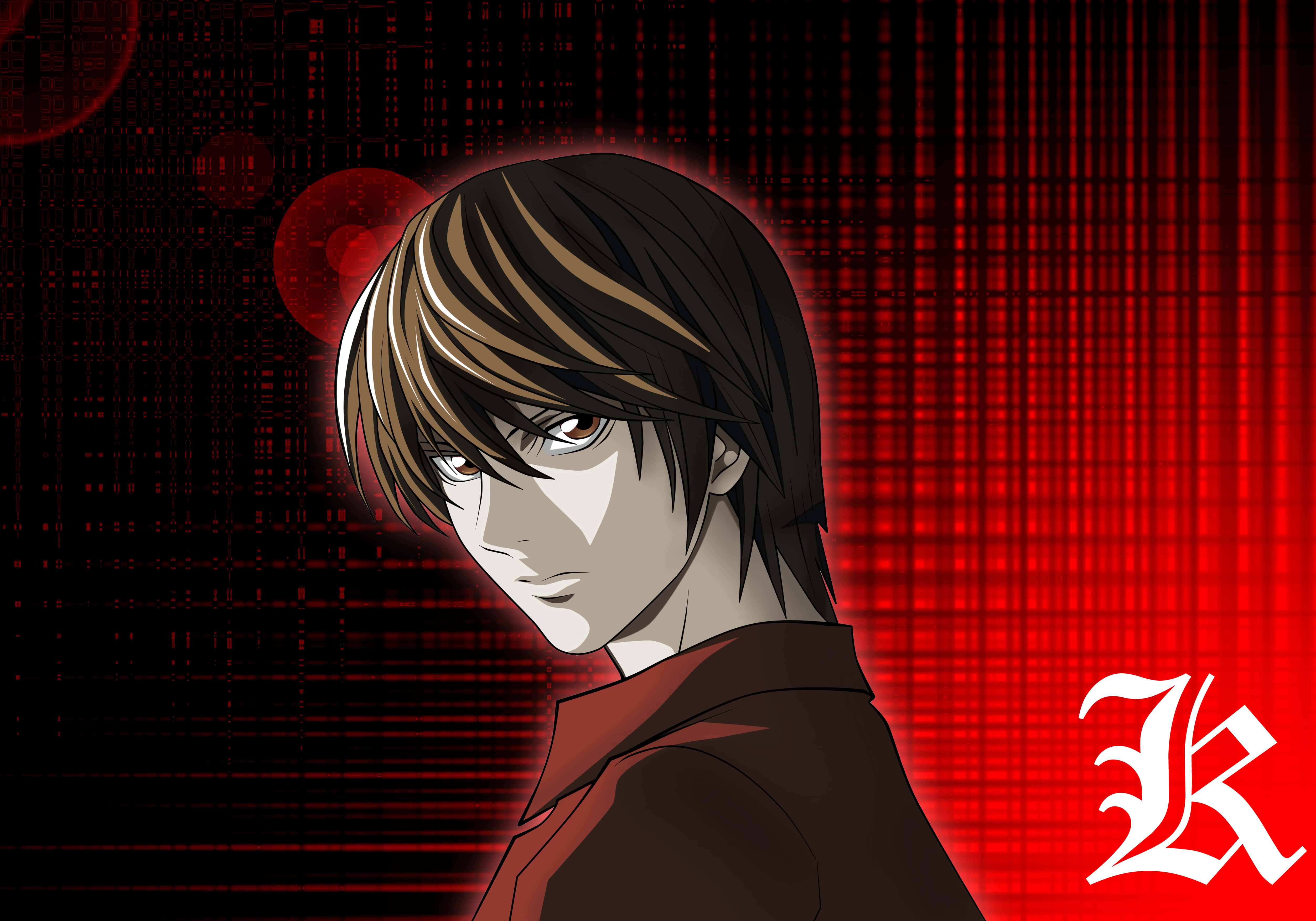 Death Note, anime character, dark hair, 4K Desktop Wallpaper
