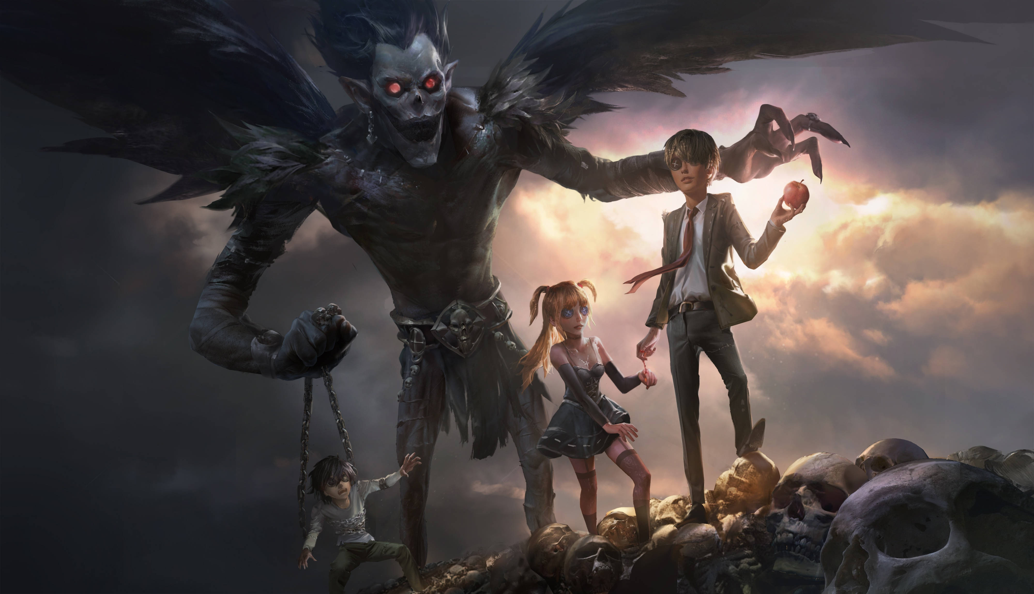 Death Note, Ryuk, L, 4K Desktop Wallpaper