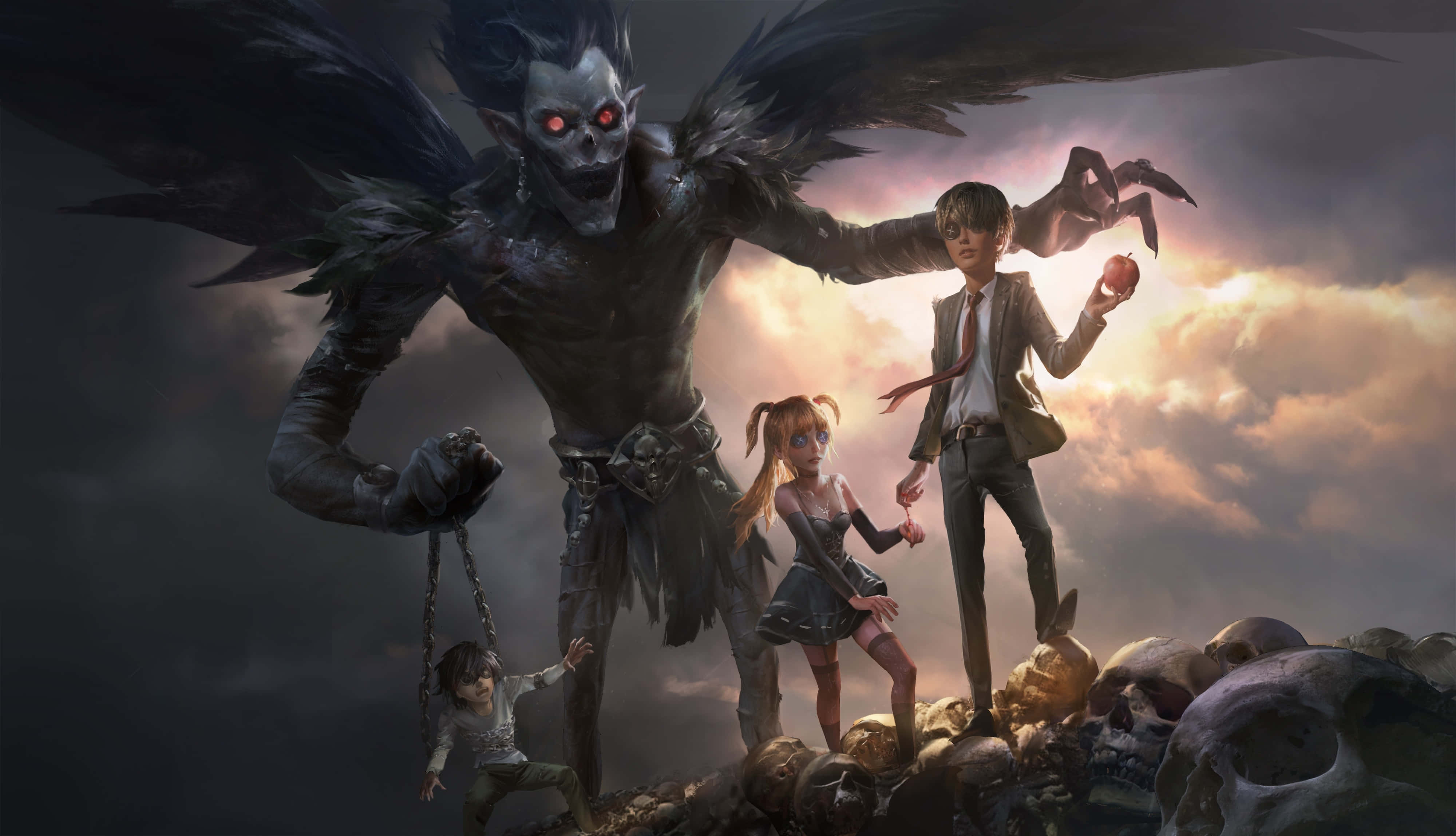 Death Note, 3D 4K, demonic figure, 4K Desktop Wallpaper