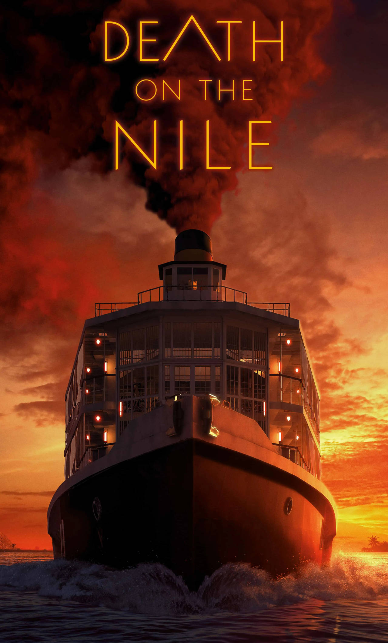 Death On The Nile, steamship, fiery sunset, Full HD Phone Wallpaper