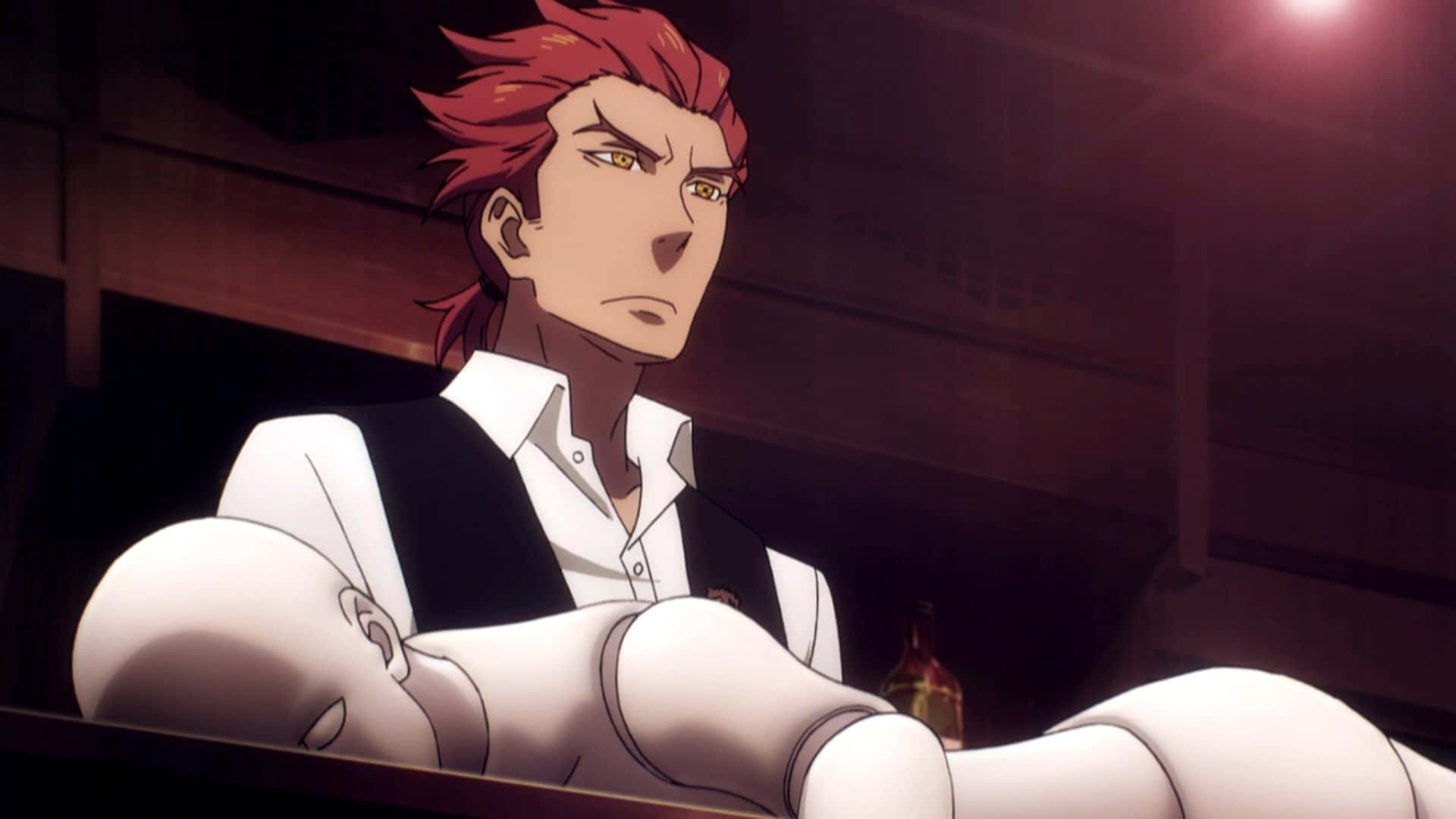 Death Parade Ginti, bartender, red-haired anime man, Full HD Desktop Wallpaper