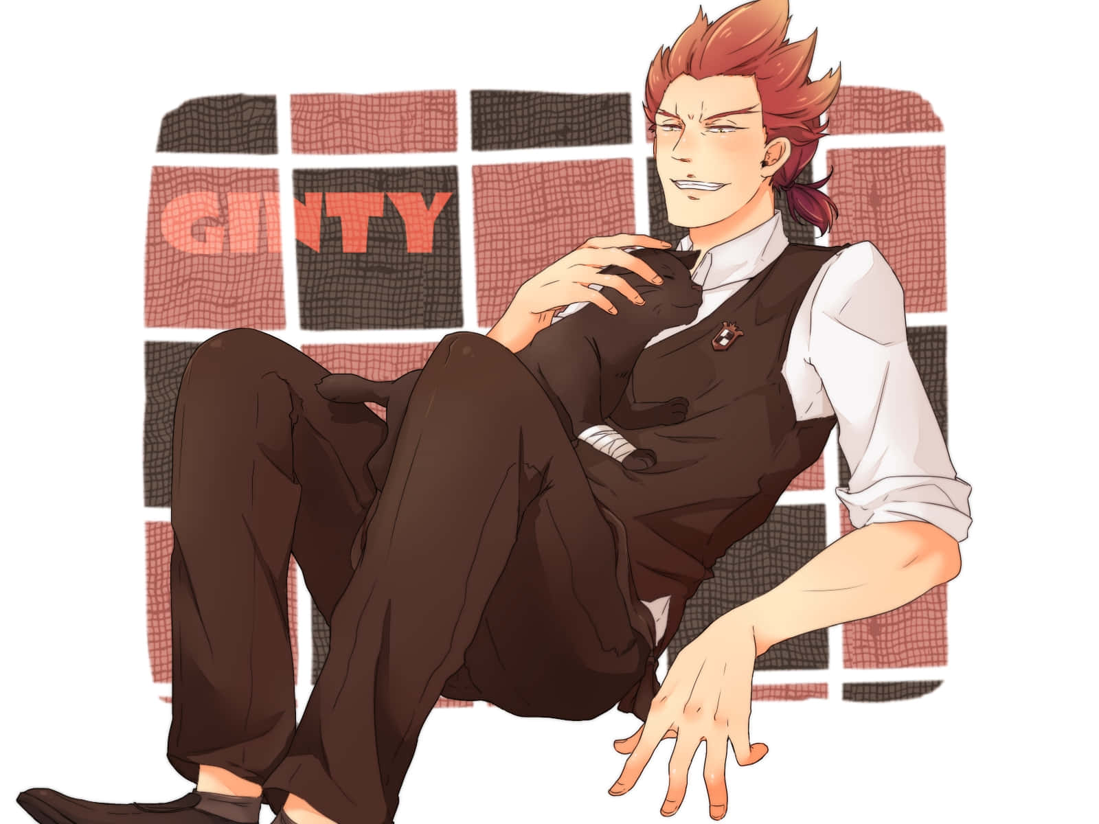 Ginti, Death Parade, spiky red hair, HD Desktop Wallpaper