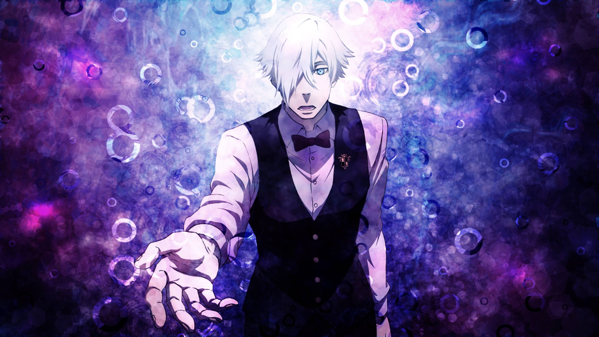 Death Parade, Nona, white-haired anime man, Full HD Desktop Wallpaper