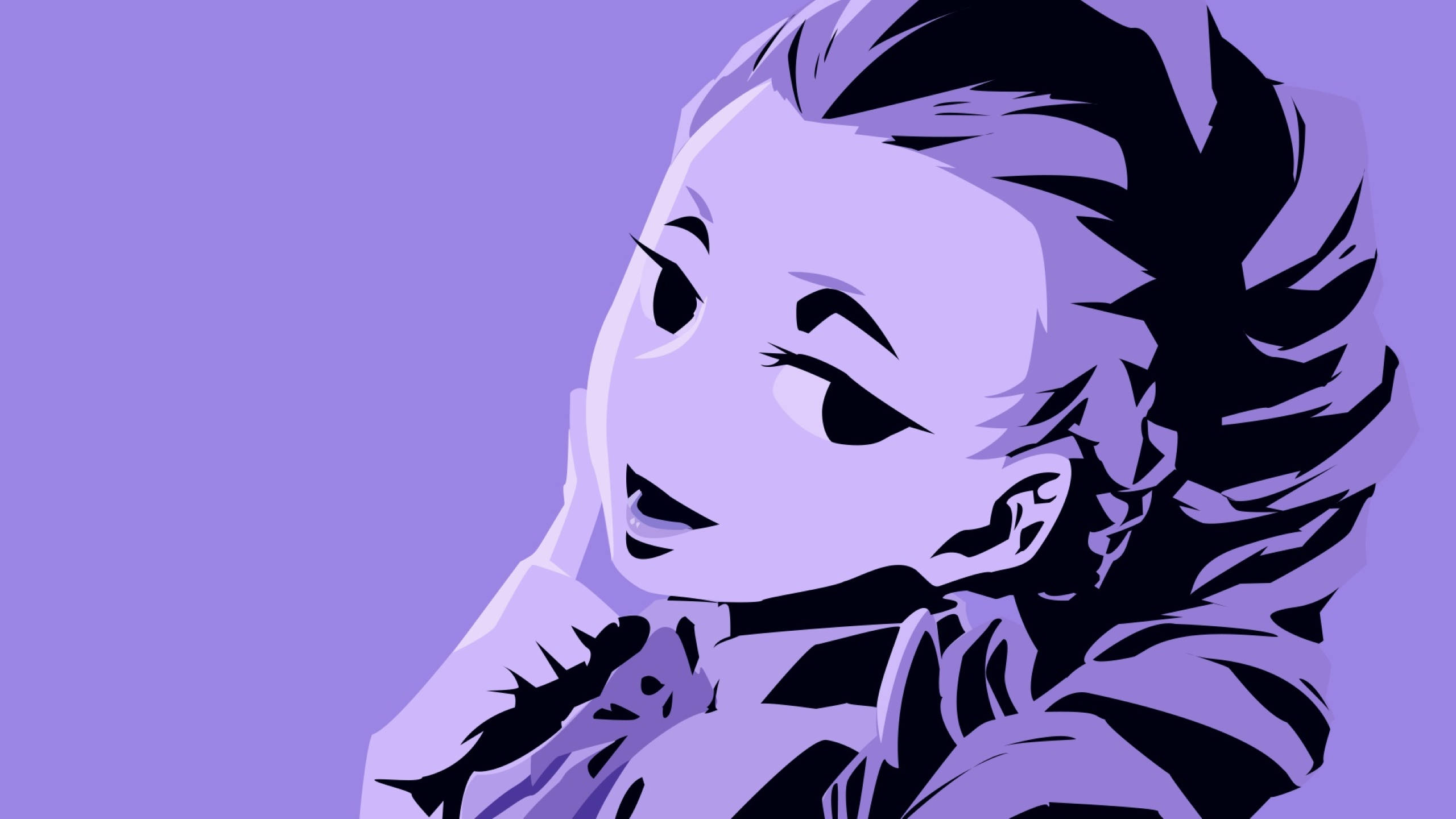 Death Parade, Nona, purple hair, 2K Desktop Wallpaper