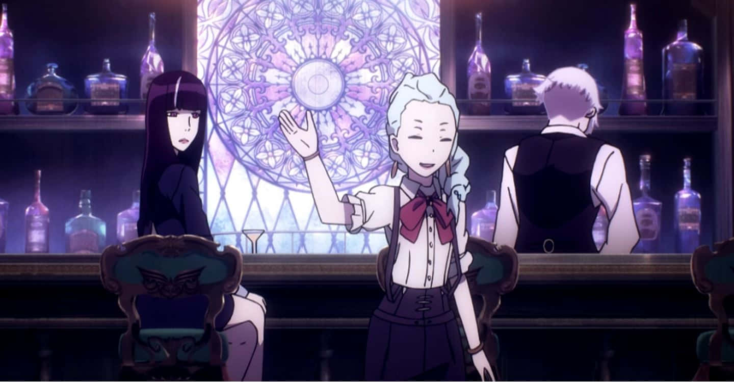 Nona, Death Parade, dimly lit bar, HD Desktop Wallpaper