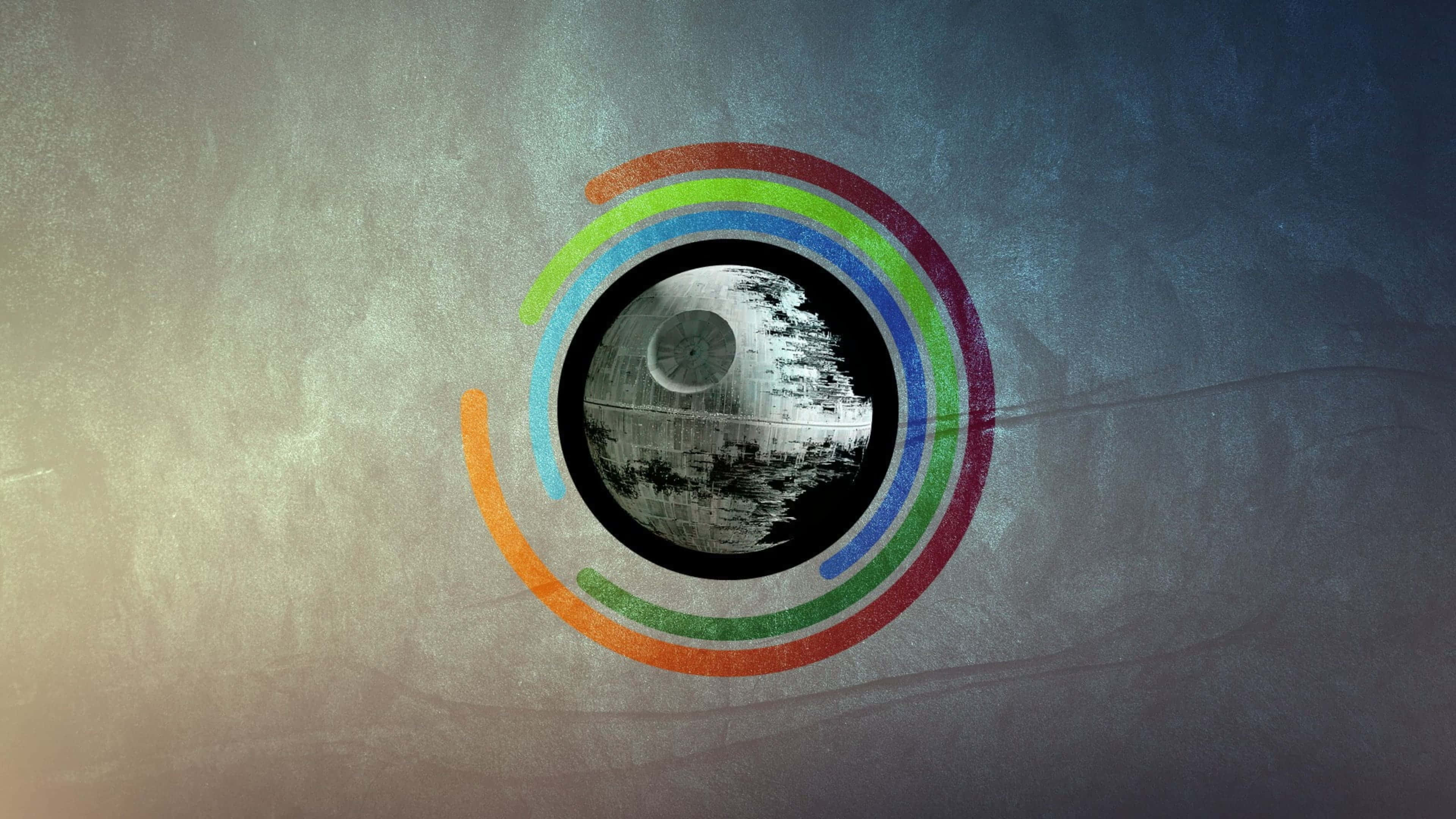 Death Star, rainbow ring, 4K, 4K Desktop Wallpaper