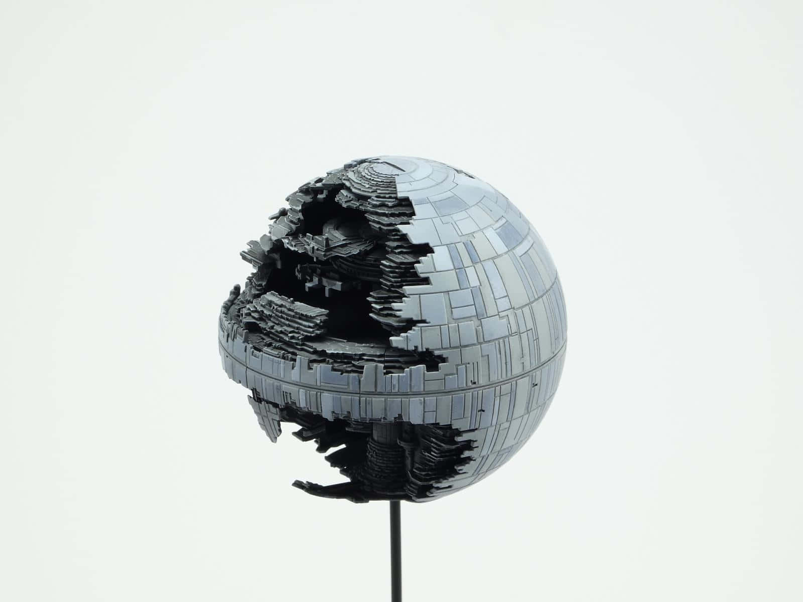 Death Star II, shattered, fragmented metallic plates, HD Desktop Wallpaper