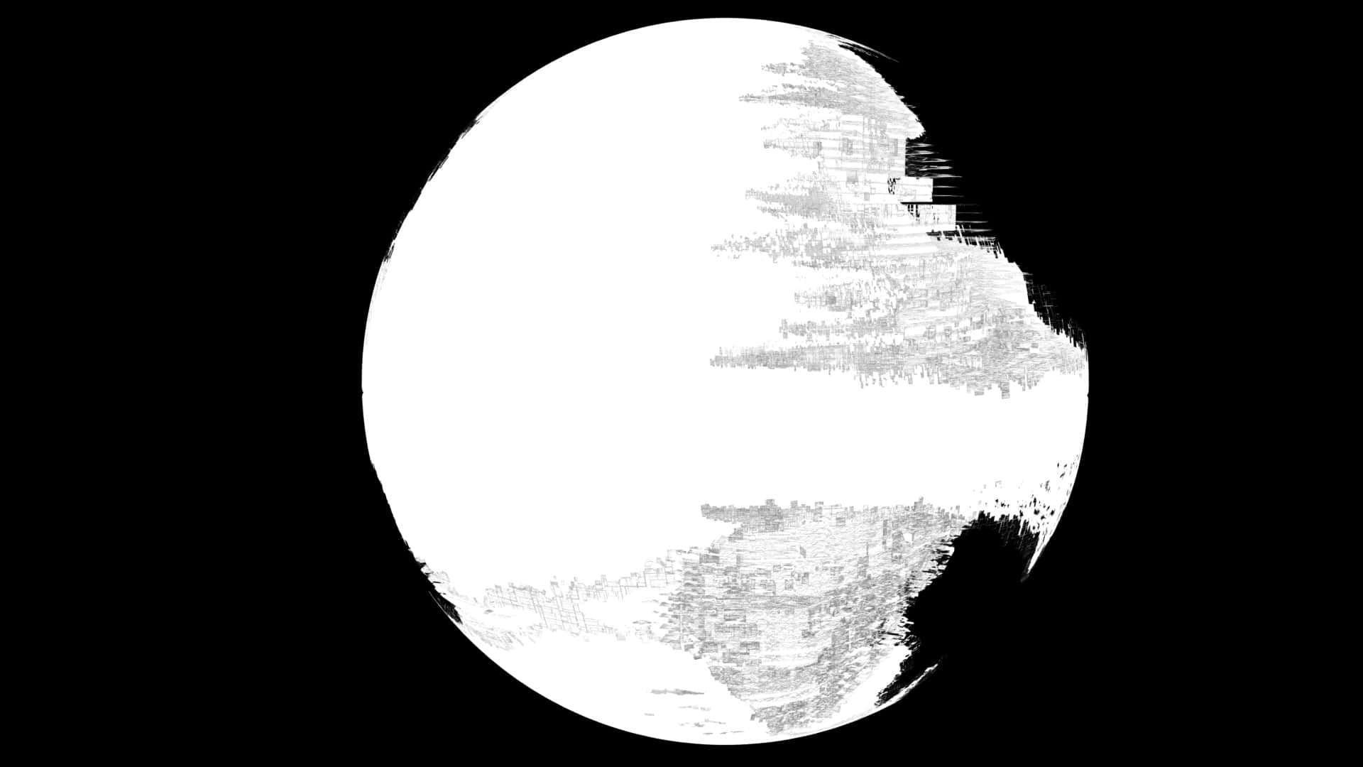 Death Star II, stark white, textured brushstroke details, Full HD Desktop Wallpaper