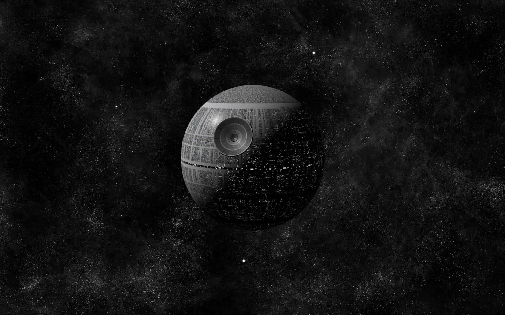 Death Star II, monochrome, starfield, HD Desktop Wallpaper