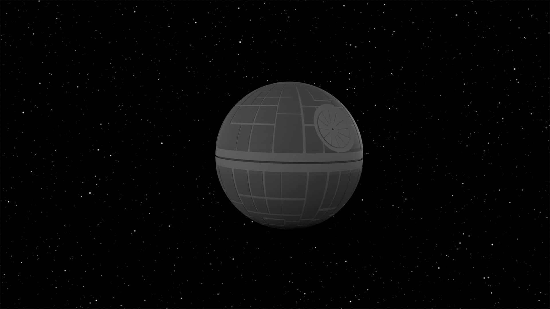 Death Star II, monochrome, starfield, Full HD Desktop Wallpaper