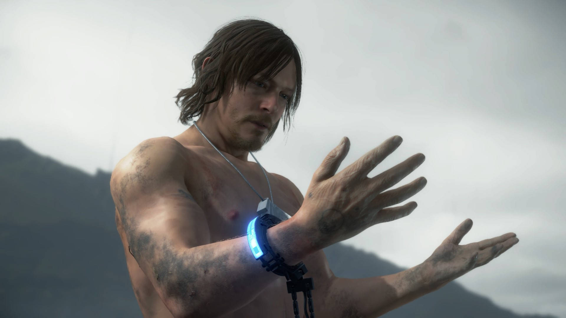 Death Stranding, 1920x1080, blue bracelet, Full HD Desktop Wallpaper