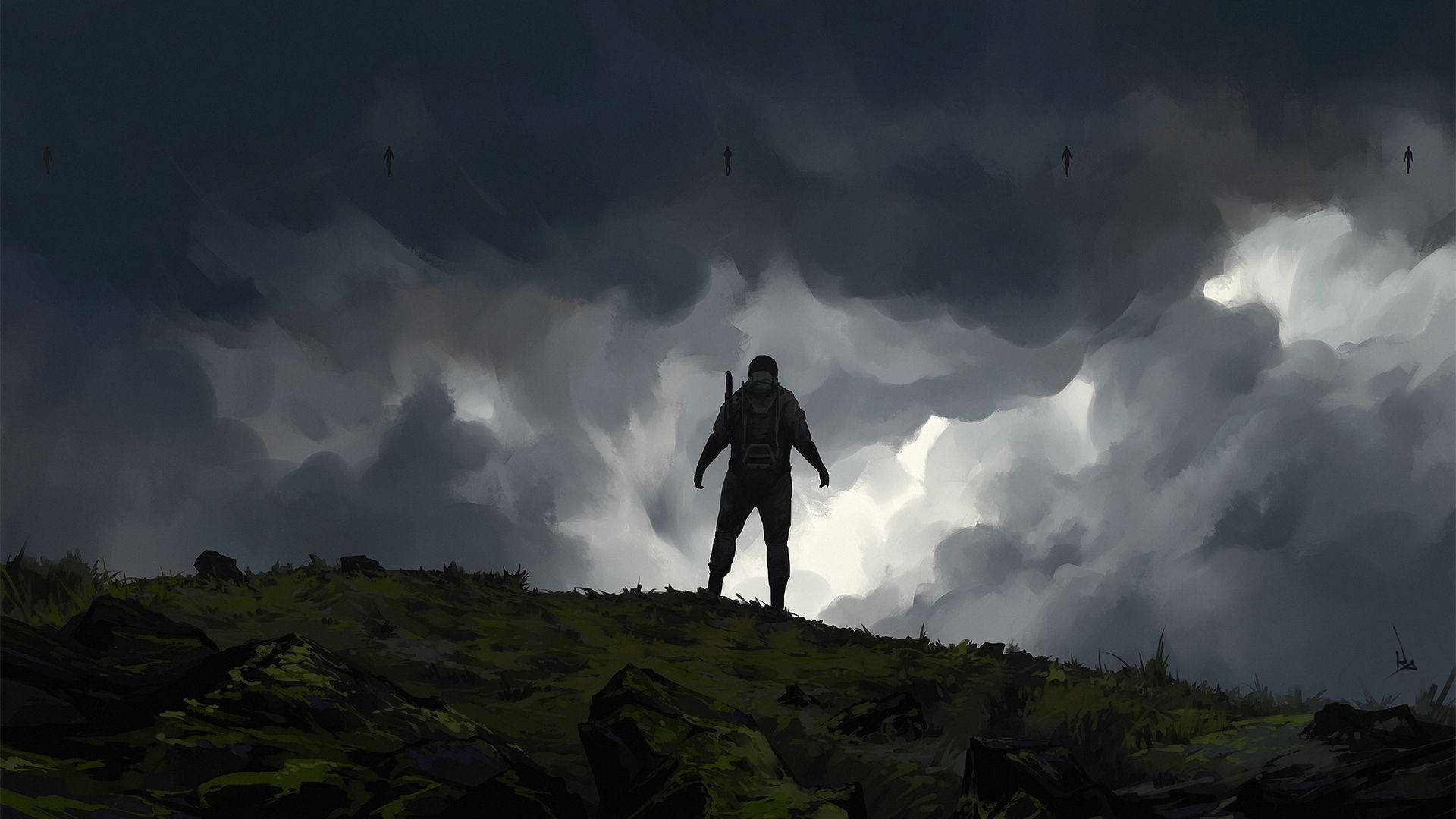 Death Stranding, 1920x1080, mossy hill, Full HD Desktop Wallpaper