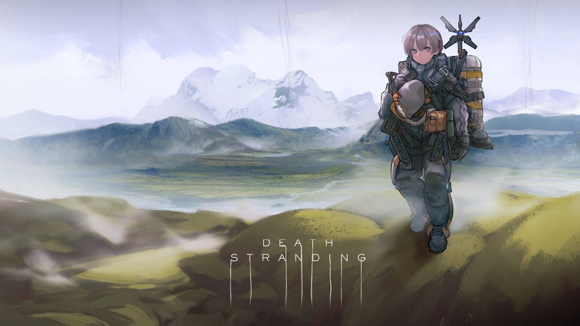 Death Stranding, 1920x1080, armored figure, Full HD Desktop Wallpaper