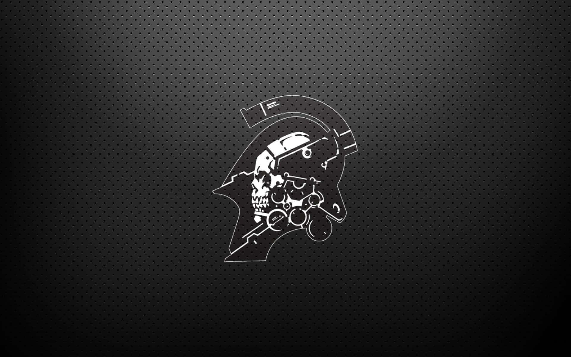 Death Stranding, white line-art skull, futuristic helmet, Full HD Desktop Wallpaper