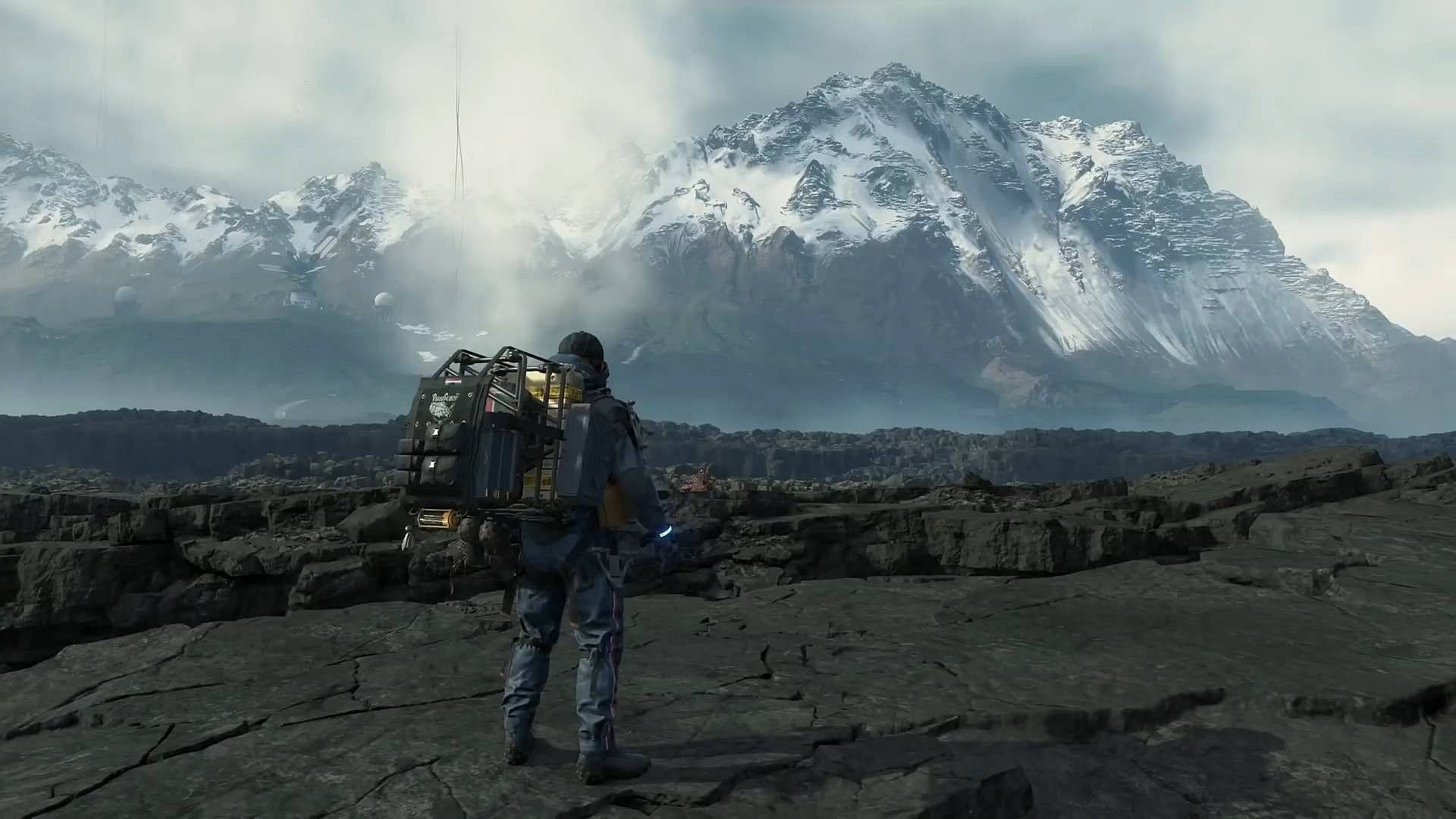 Death Stranding, mountain journey, cracked volcanic plain, Full HD Desktop Wallpaper