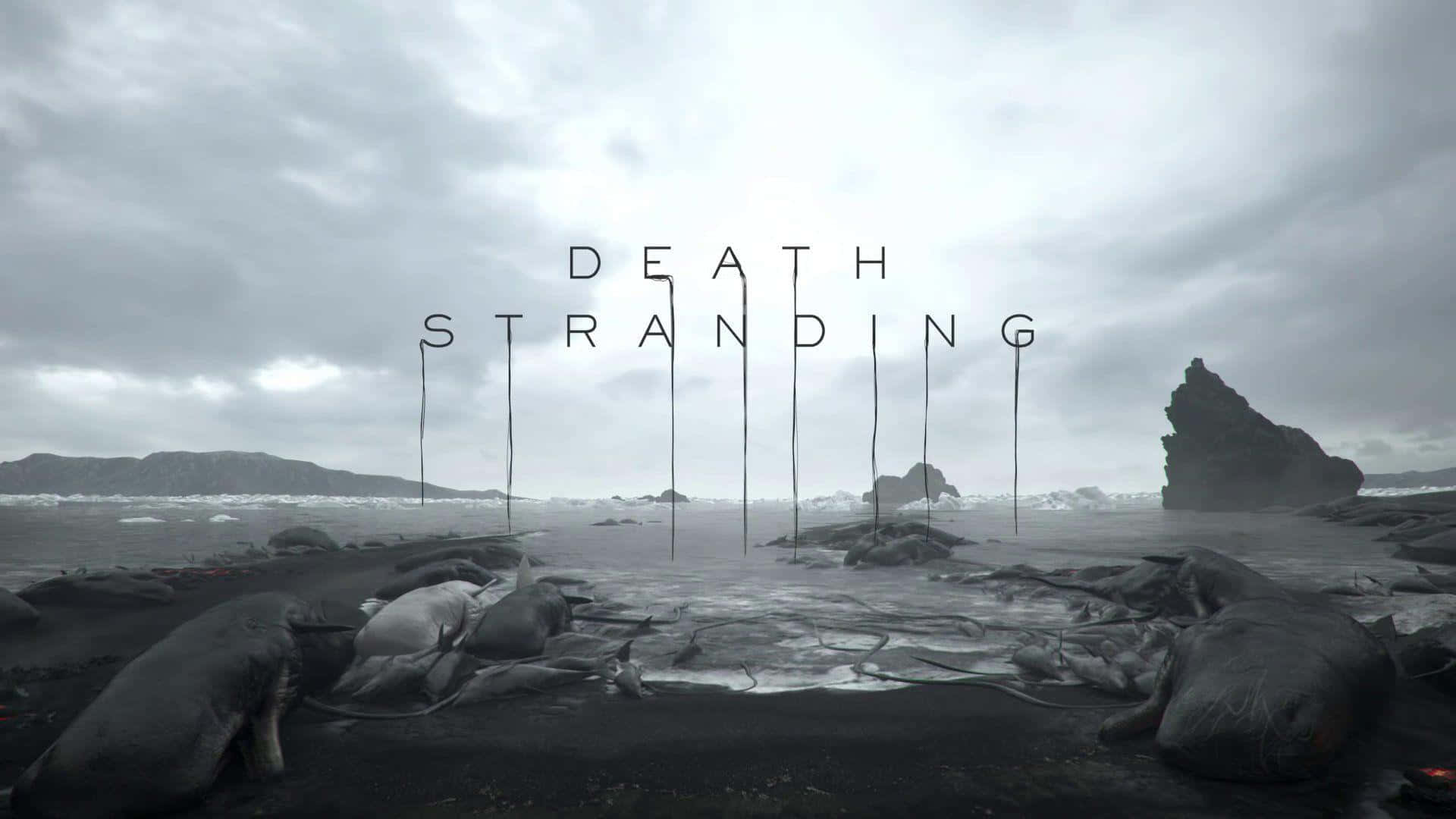 Death Stranding, black sand beach, overcast skies, Full HD Desktop Wallpaper