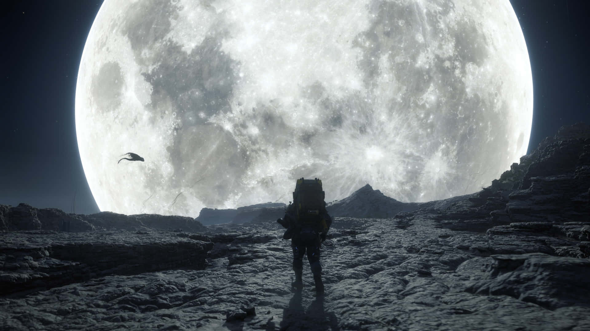 Death Stranding 2, moon, cratered moon, Full HD Desktop Wallpaper
