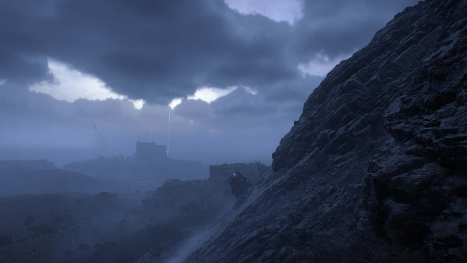 Death Stranding 2, stormy sky, lightning, Full HD Desktop Wallpaper