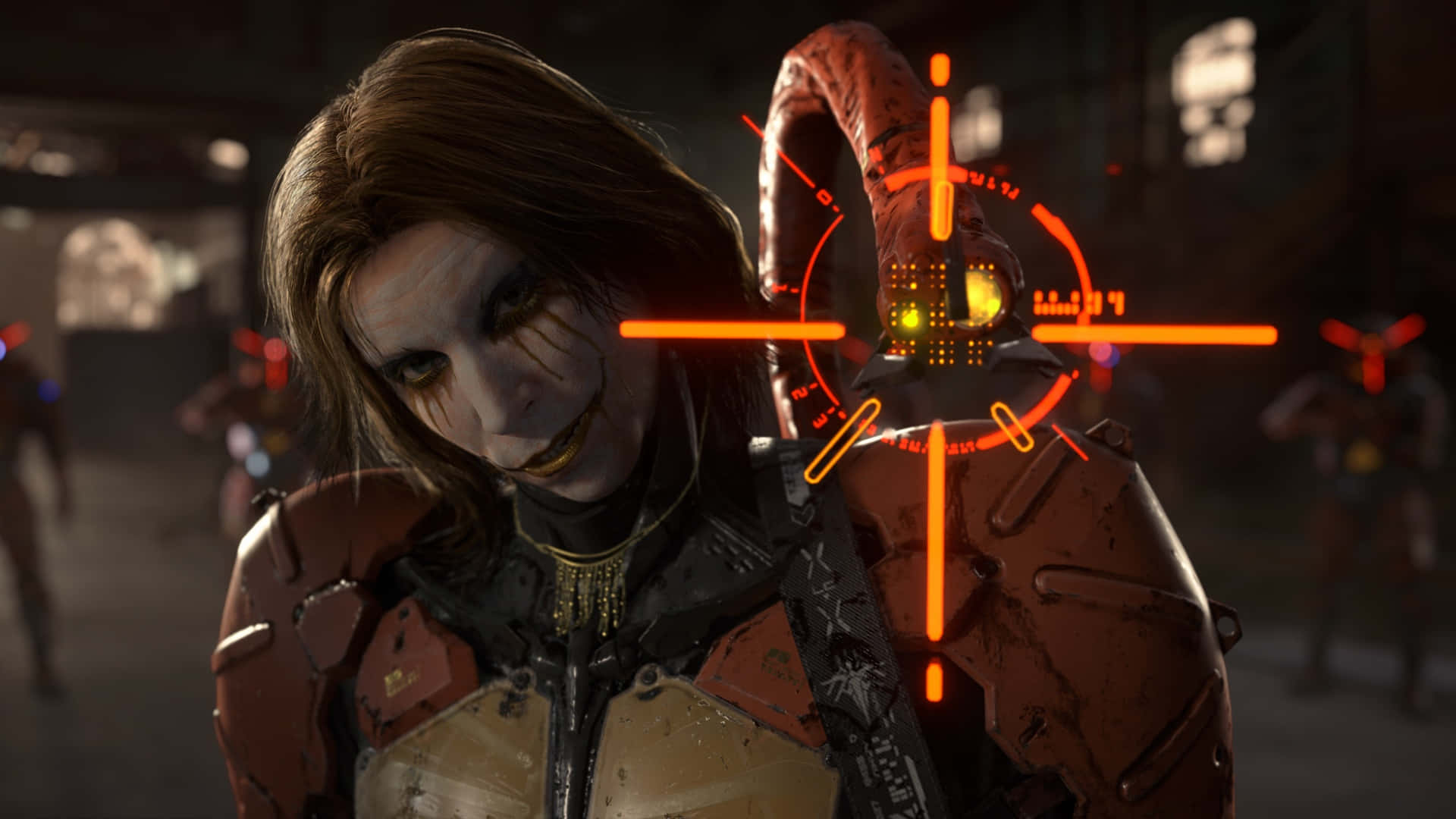 Death Stranding 2, rusty armor, orange targeting reticle, Full HD Desktop Wallpaper