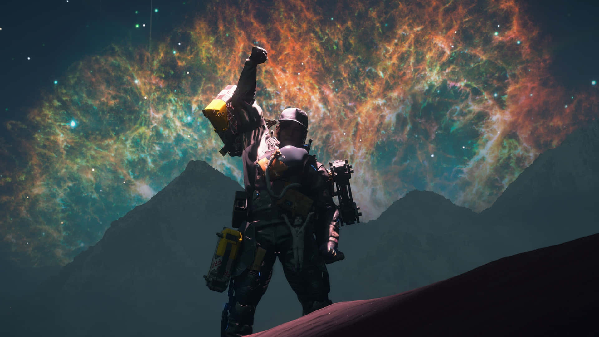 Death Stranding 2, Cosmic Armor, mountain ridge, Full HD Desktop Wallpaper