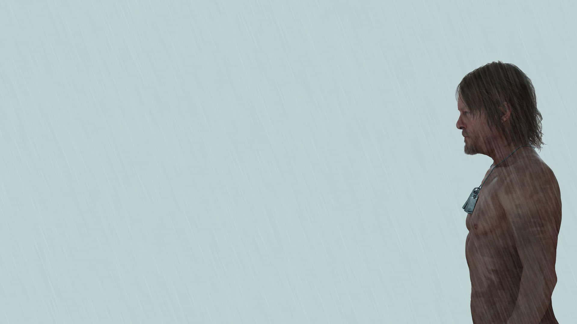 Death Stranding Desktop, shirtsless man, wet hair, Full HD Desktop Wallpaper