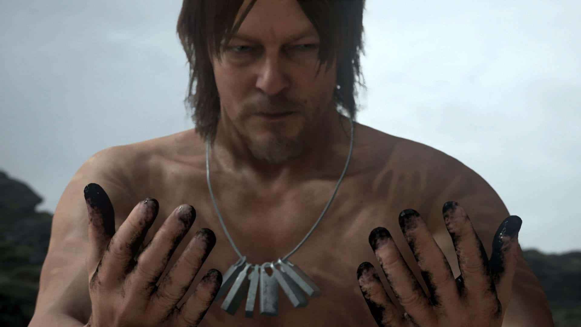 Death Stranding, desktop, shirtless man, Full HD Desktop Wallpaper