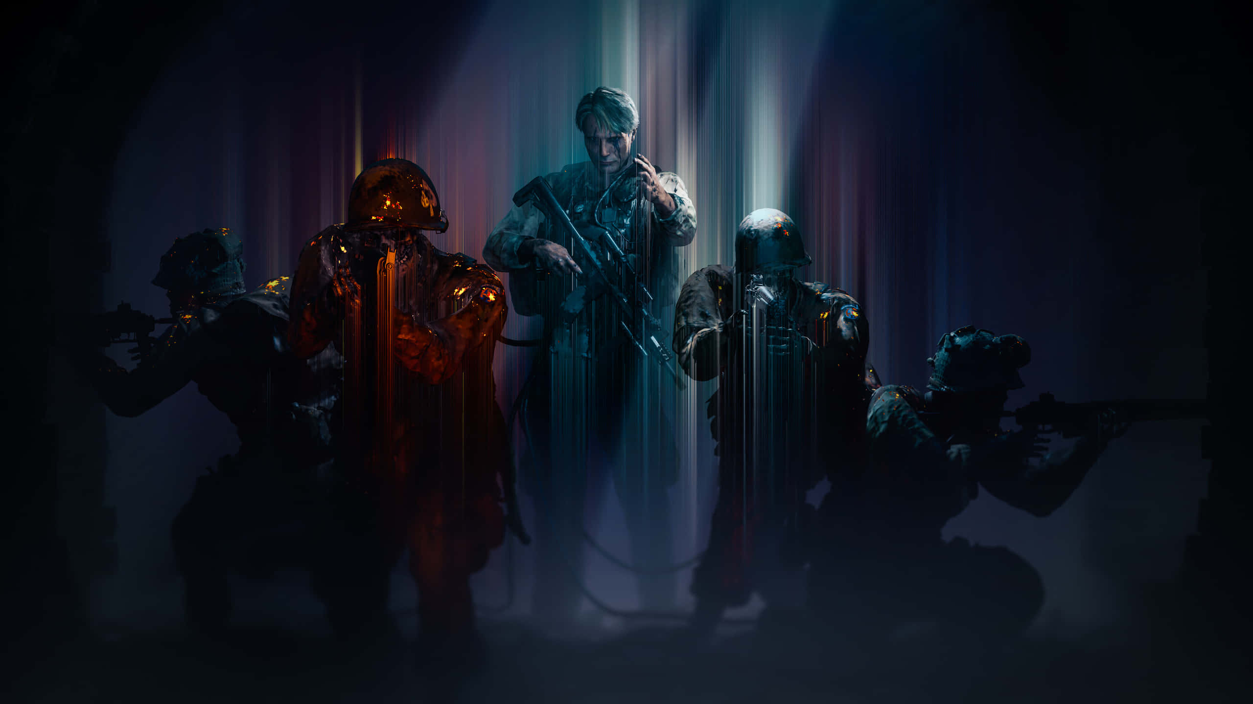 Death Stranding, squad of soldiers, tactical gear, 2K Desktop Wallpaper