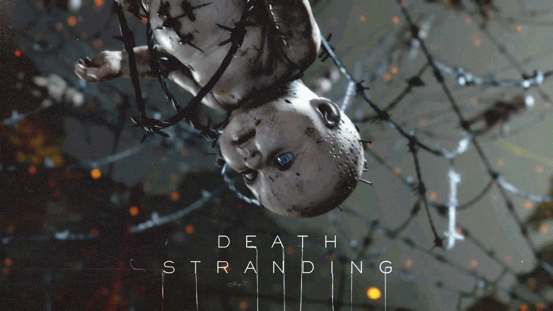 Death Stranding, blue eyes, barbed wire, Full HD Desktop Wallpaper