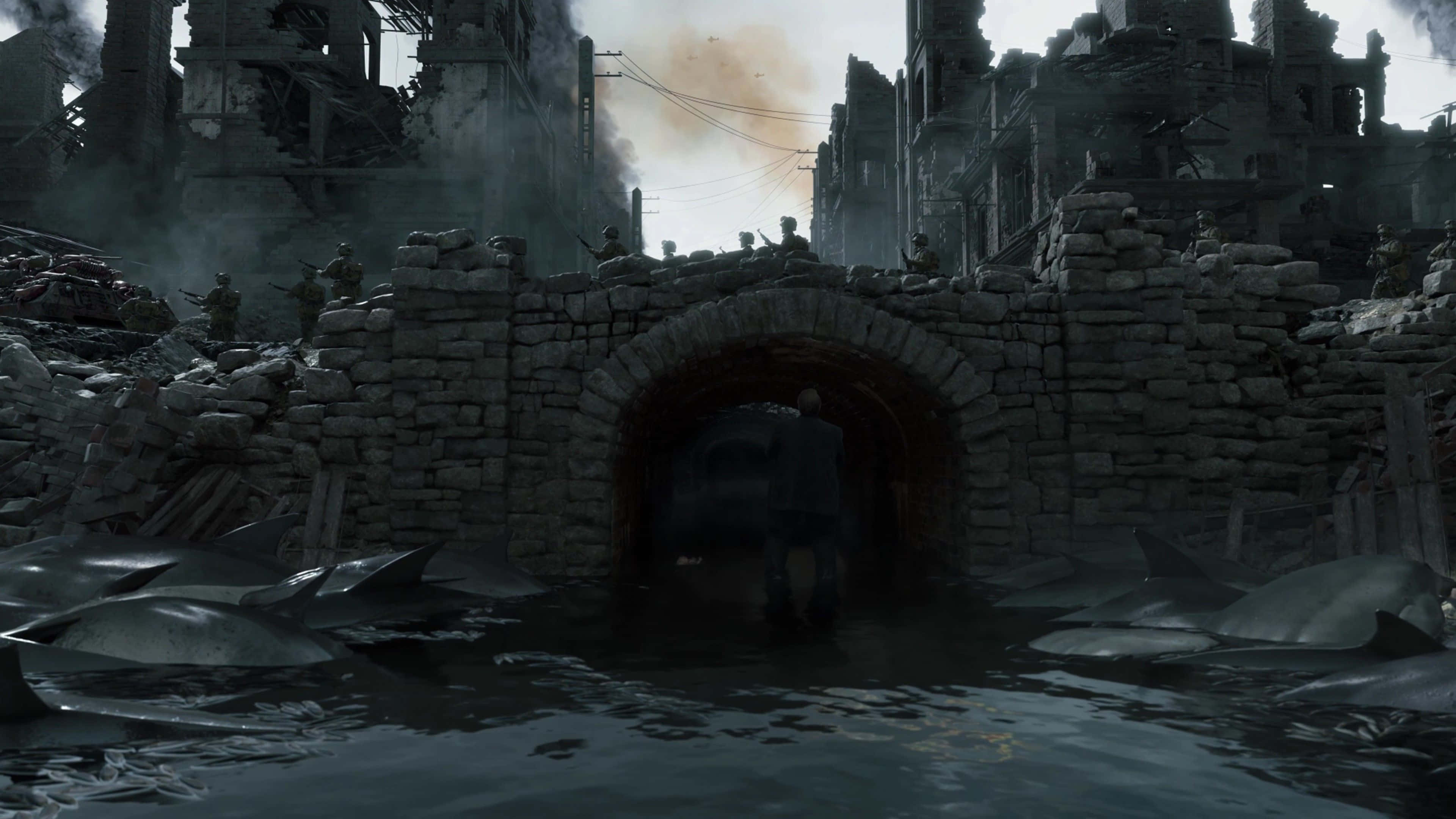 Death Stranding HD, lone soldier, stone archway, 4K Desktop Wallpaper