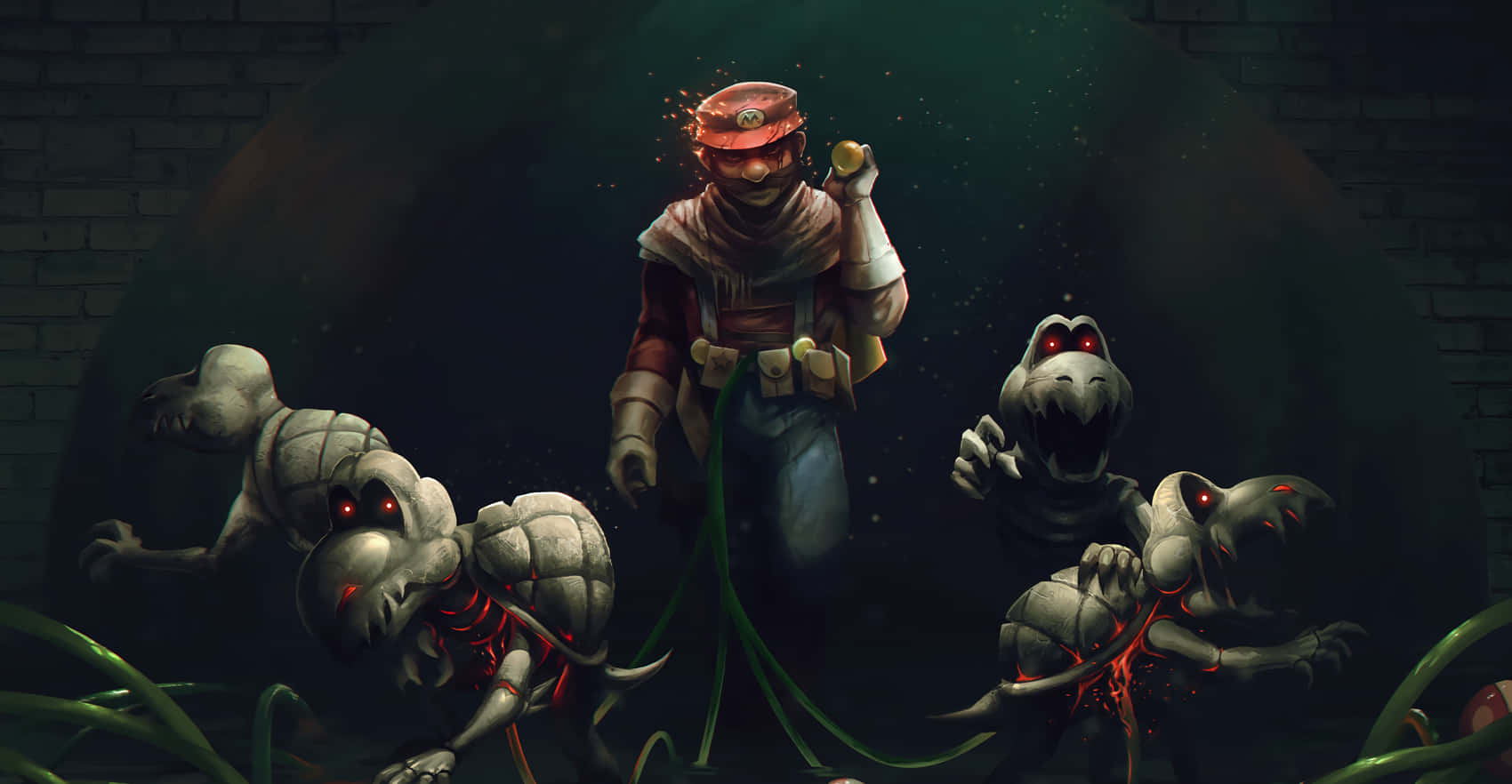 Death Stranding HD, red cap, glowing-eyed insectoid creatures, HD Desktop Wallpaper