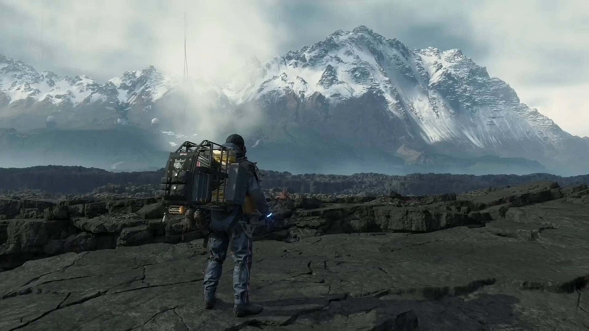 Death Stranding, futuristic gear, cracked volcanic plain, Full HD Desktop Wallpaper