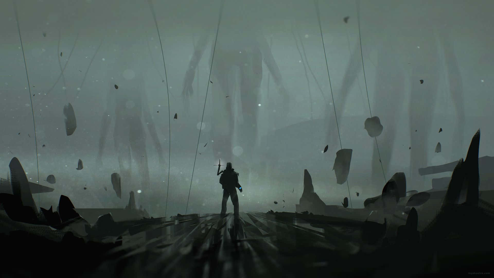 Death Stranding HD, lone warrior, broken path, Full HD Desktop Wallpaper