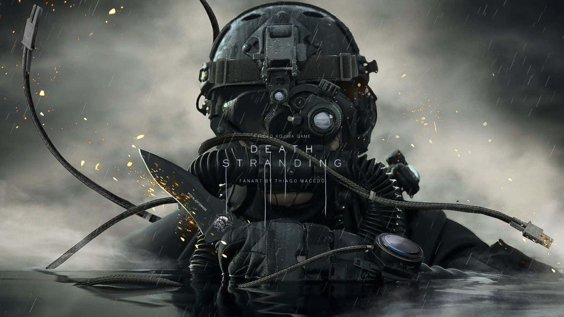 Death Stranding, tactical gear, stormy sky, Full HD Desktop Wallpaper