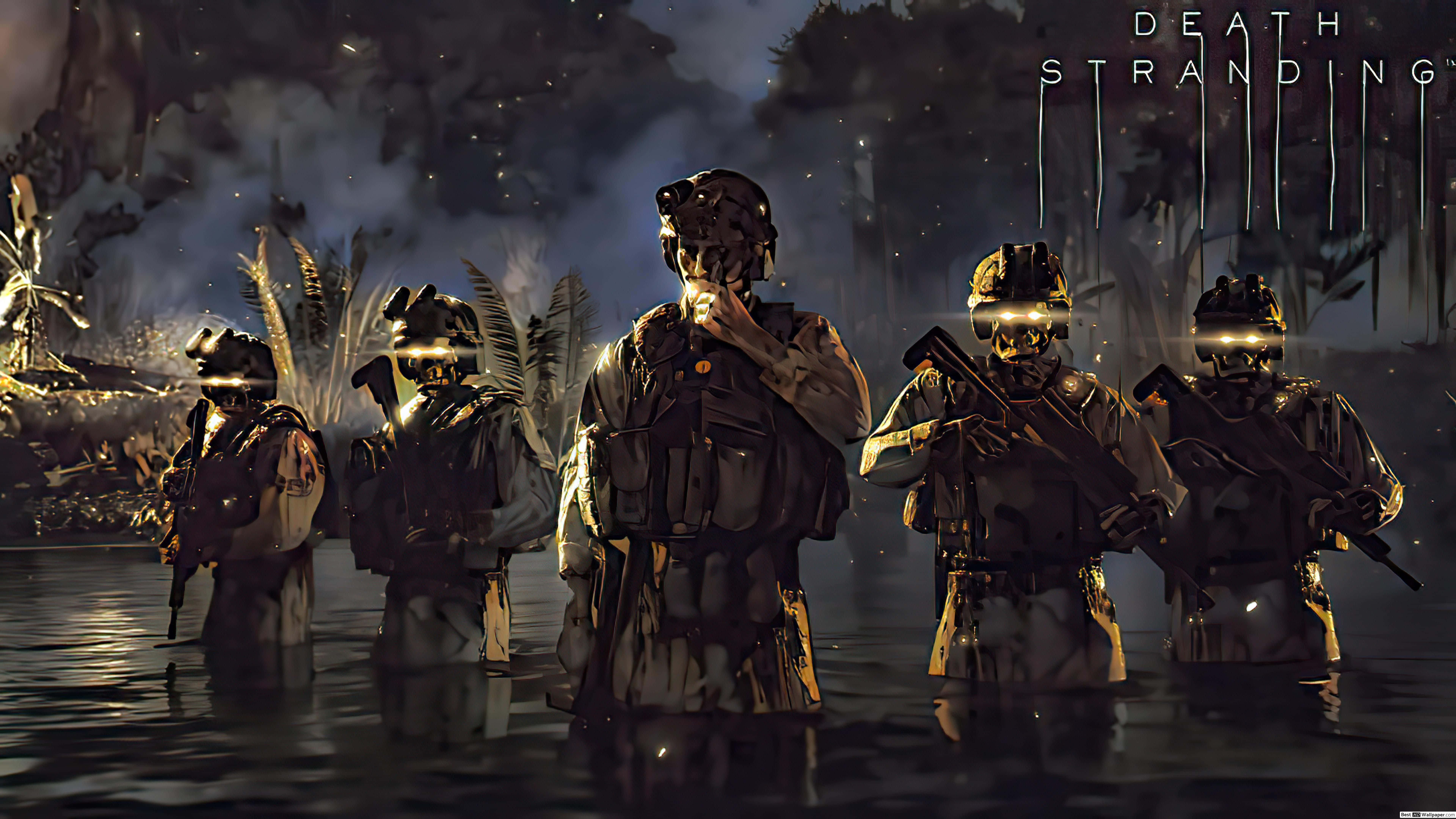 Death Stranding, glowing water, misty jungle, 8K Desktop Wallpaper