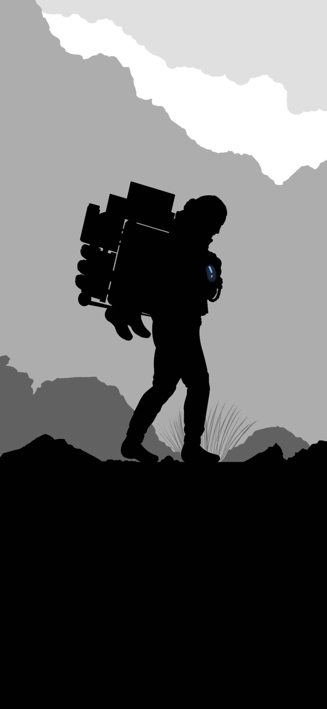 Death Stranding, silhouetted artwork, lone figure, Full HD Phone Wallpaper