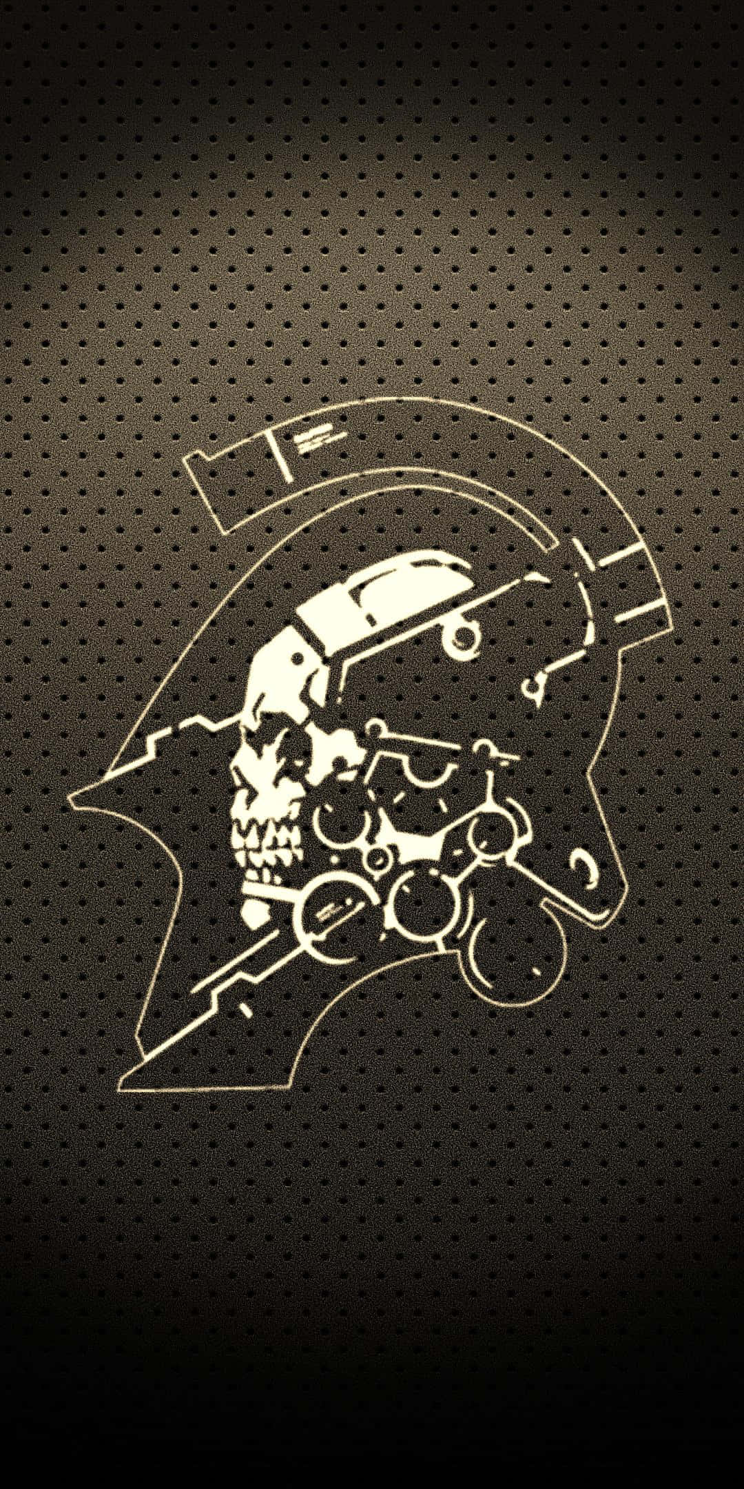 Death Stranding Mobile, glowing white skeletal helmet, mechanical gears, Full HD Phone Wallpaper
