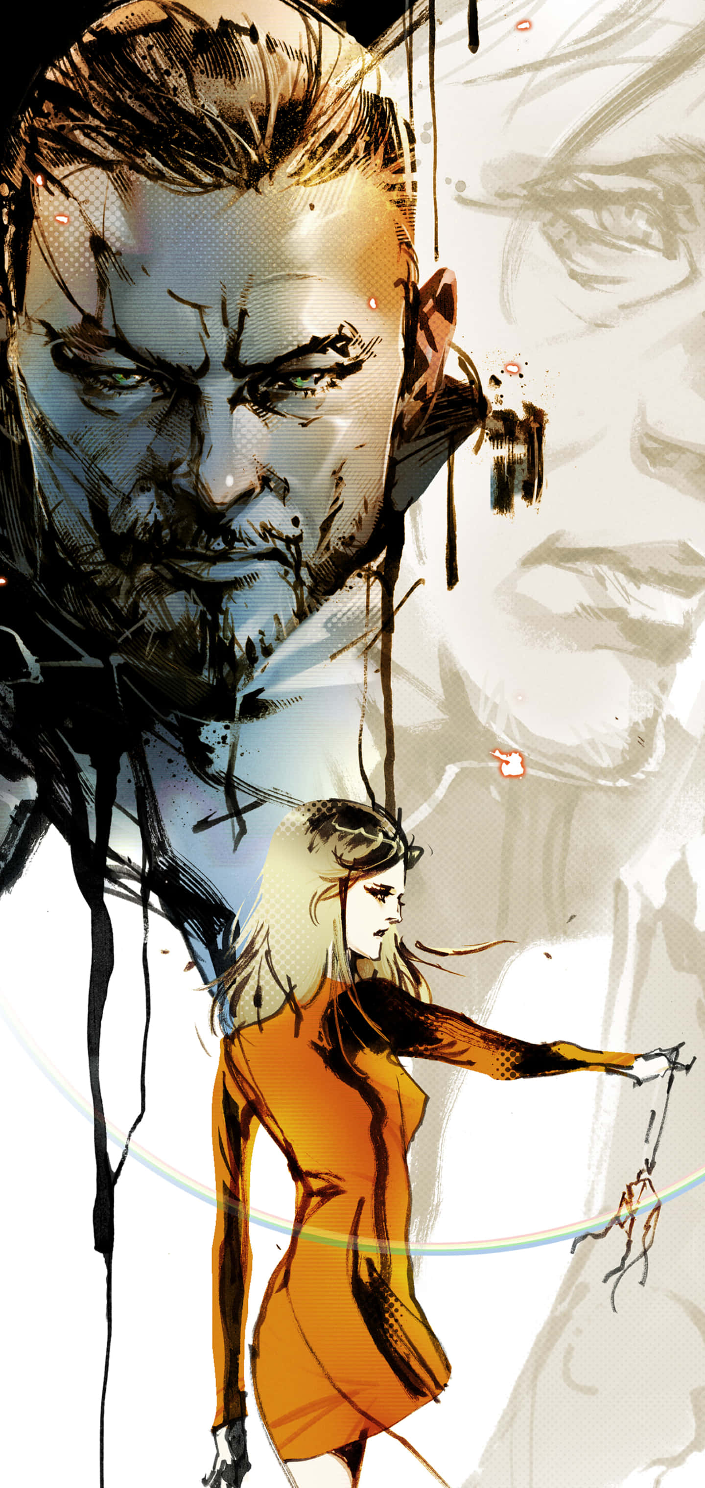 Death Stranding Mobile, blonde woman, orange dress, 2K Phone Wallpaper