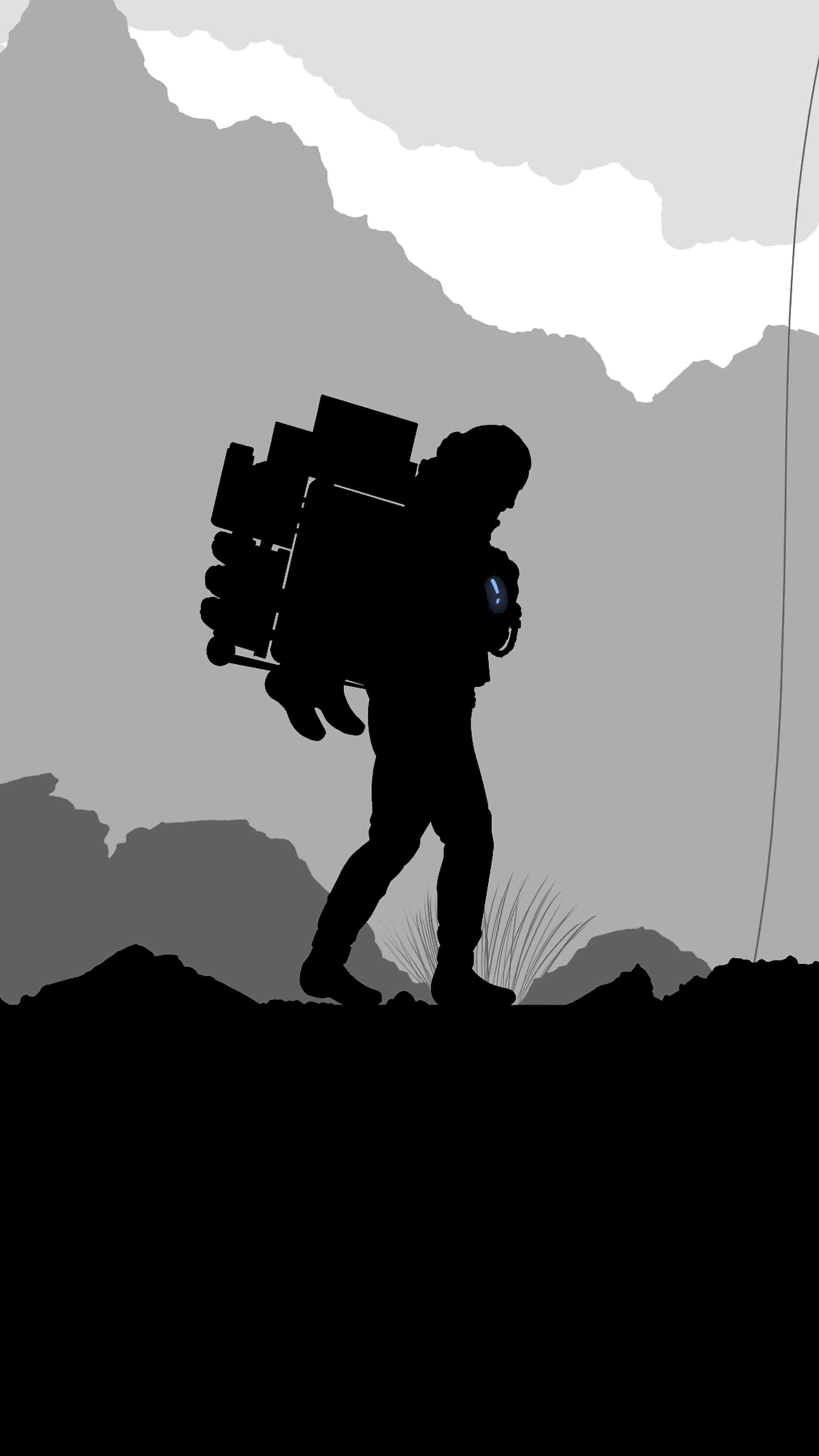 Death Stranding, mobile version, lone figure, 4K Phone Wallpaper