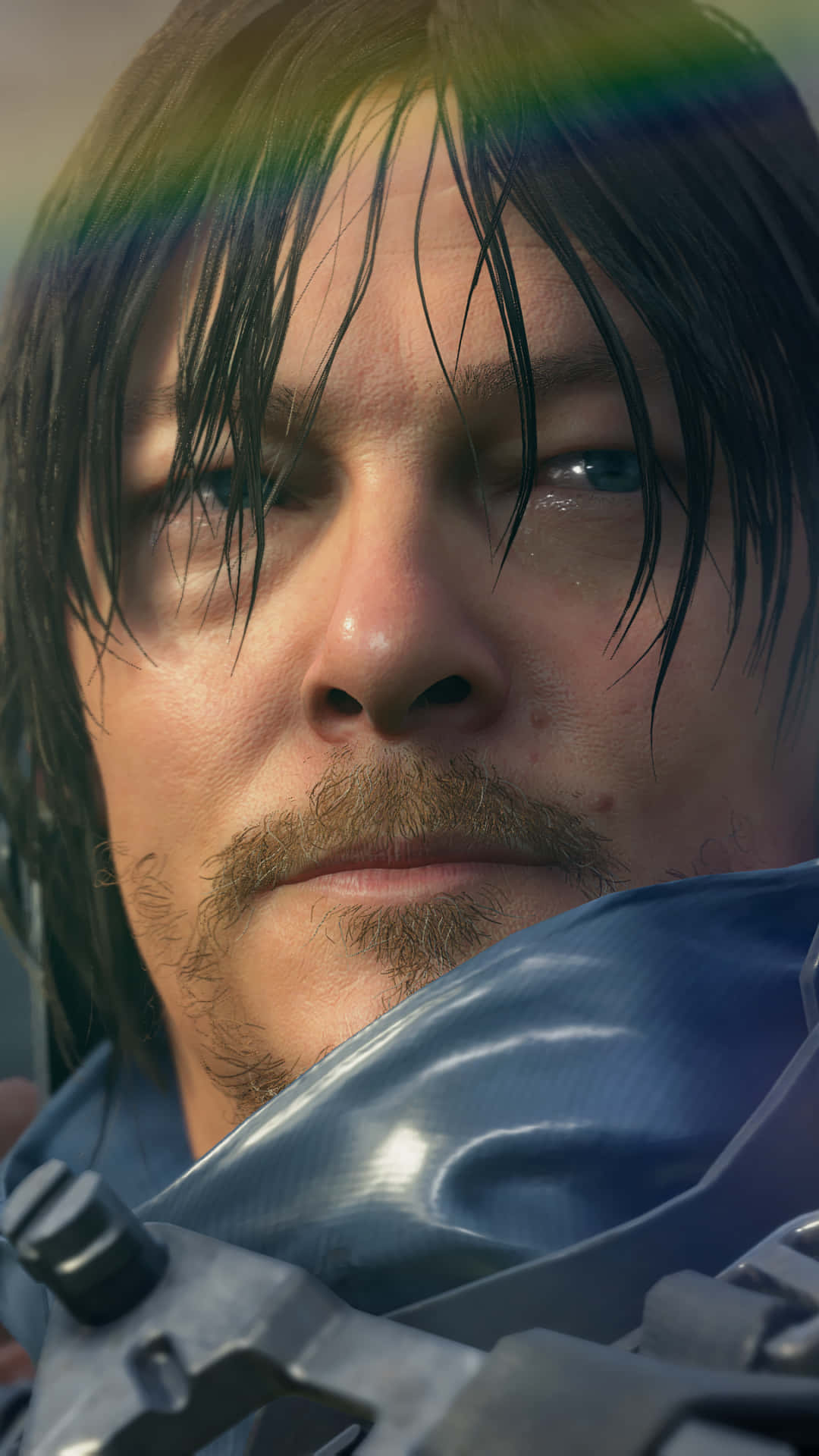 Death Stranding Mobile, rainbow lens flare, wet dark hair, Full HD Phone Wallpaper