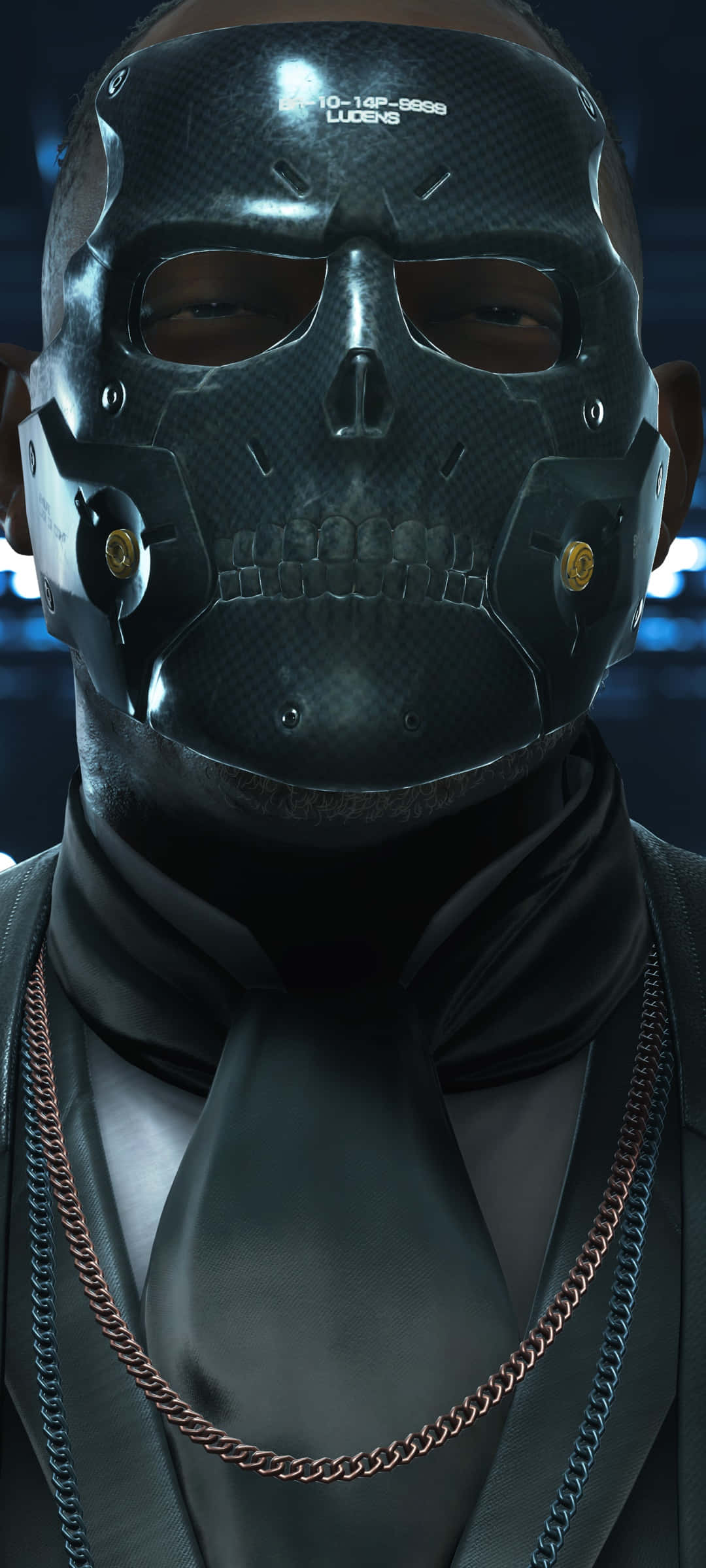 Death Stranding, carbon fiber skull mask, gold accents, Full HD Phone Wallpaper