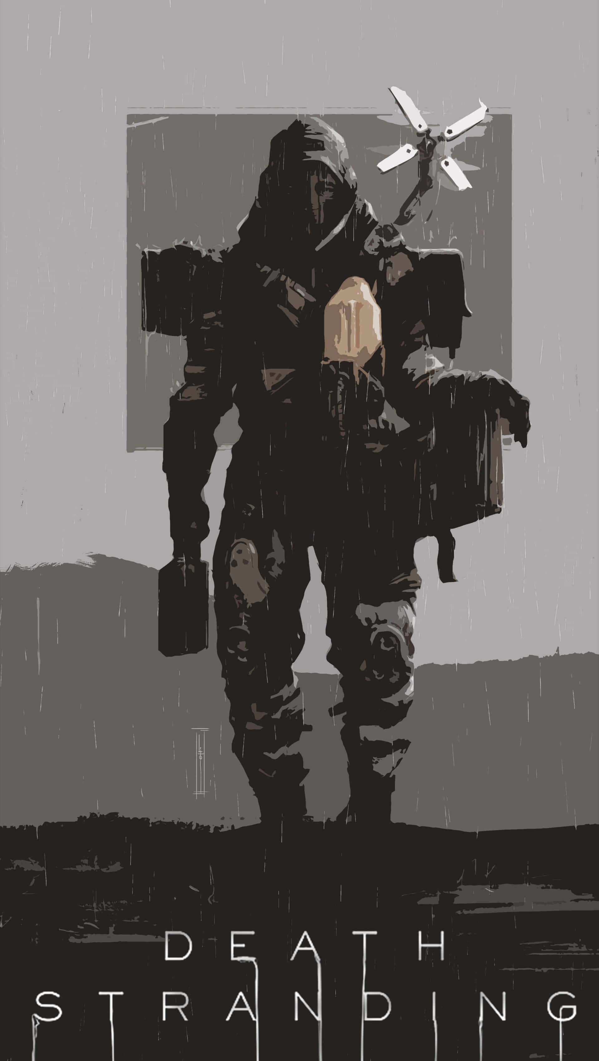 Death Stranding Mobile, hooded figure, heavy gear, 2K Phone Wallpaper