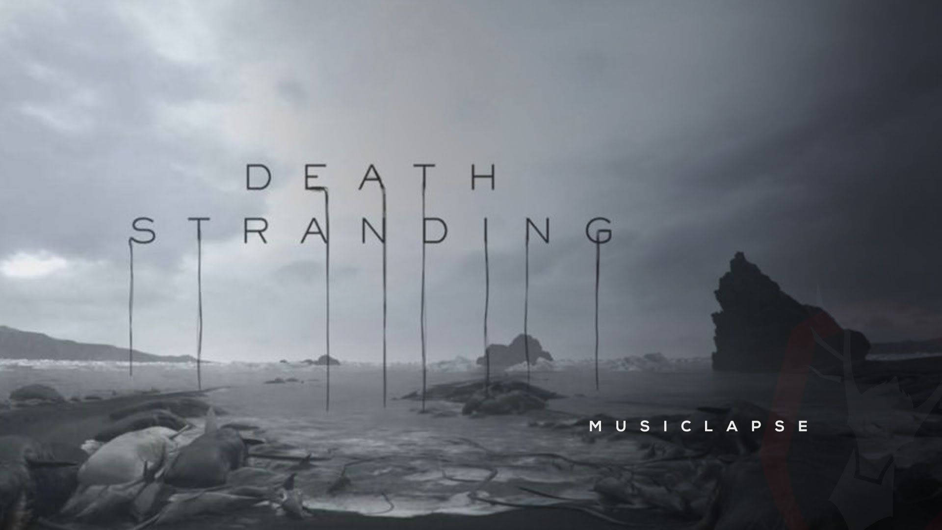 Death Stranding, stormy gray sky, desolate rocky shoreline, Full HD Desktop Wallpaper