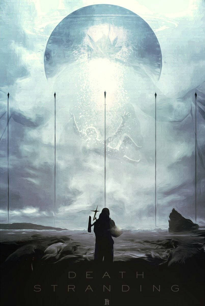 Death Stranding, shadowy creature, glowing orb, SD Phone Wallpaper