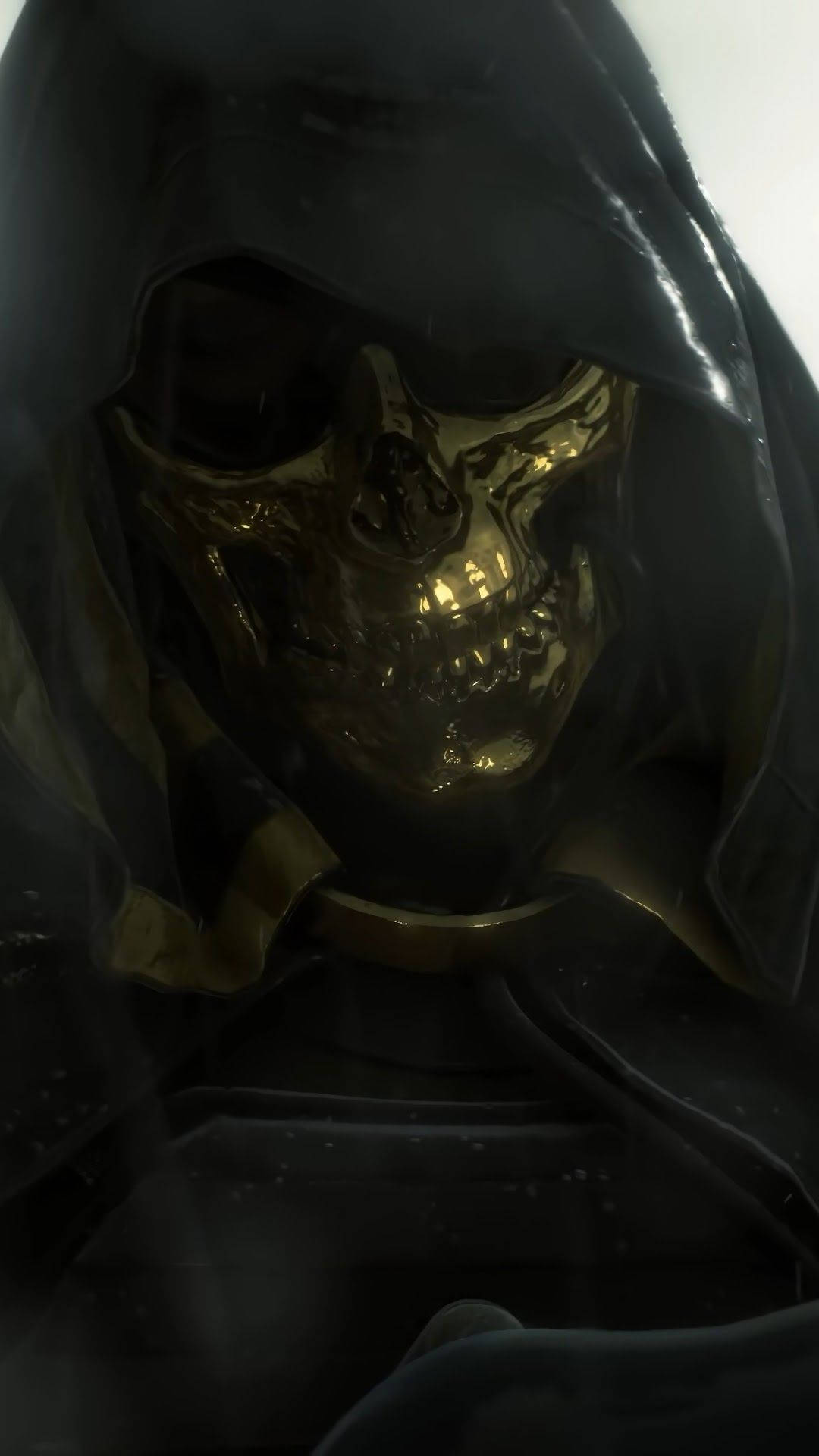 Death Stranding, man in golden mask, hooded figure, Full HD Phone Wallpaper
