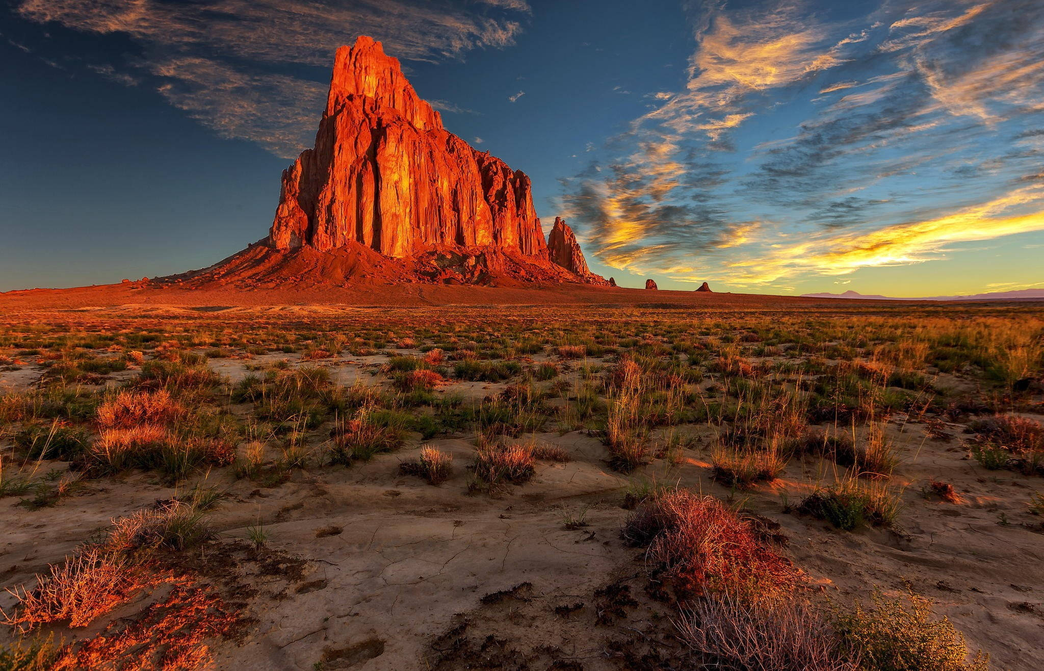 Desert Mountain, Death Valley, red rock monolith, Full HD Desktop Wallpaper