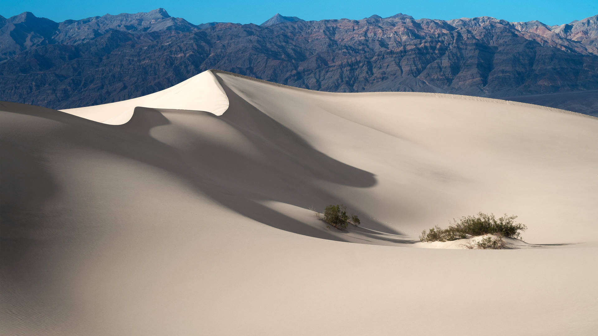 Death Valley, white sand dunes, bright sun, Full HD Desktop Wallpaper