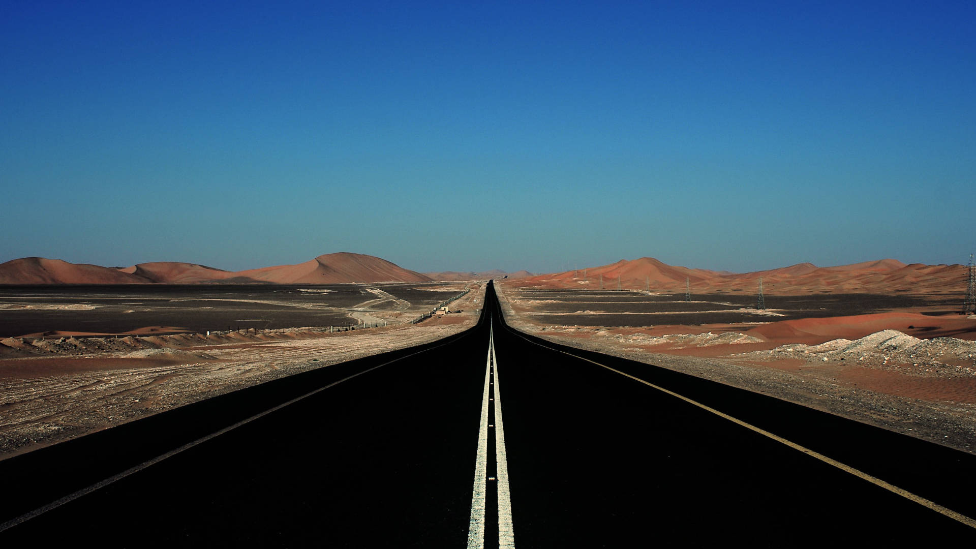 vast empty road, Death Valley, asphalt road, Full HD Desktop Wallpaper