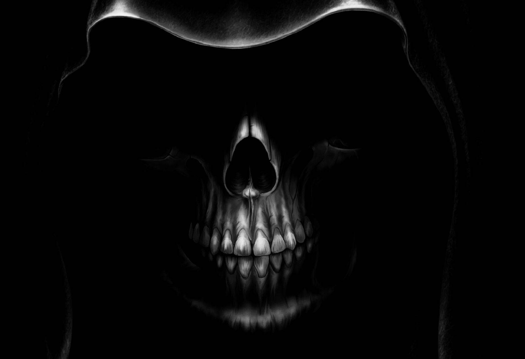 Death, skull, hooded cloak, HD Desktop Wallpaper
