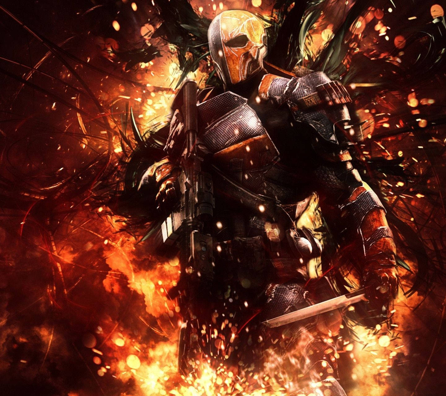 Deathstroke, masked warrior, dark armor, HD Desktop Wallpaper