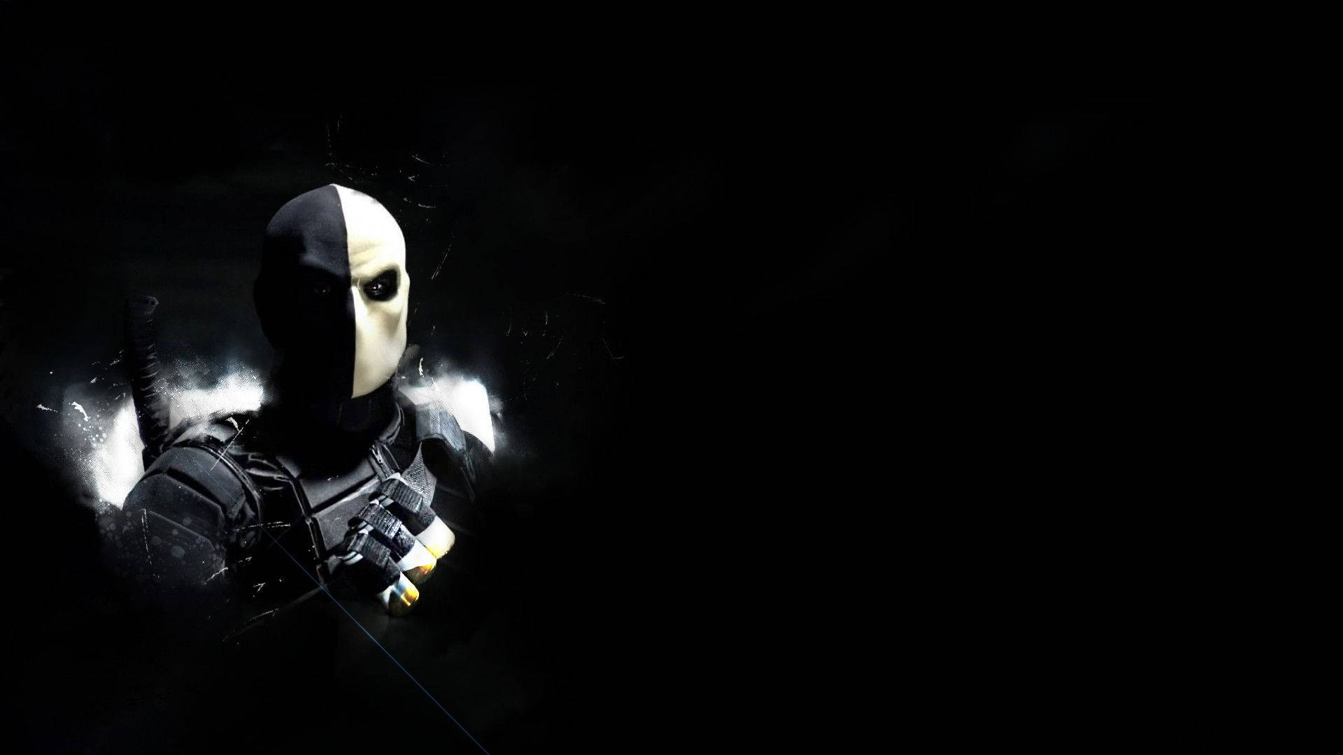 Deathstroke, masked vigilante, half-black half-white face, Full HD Desktop Wallpaper